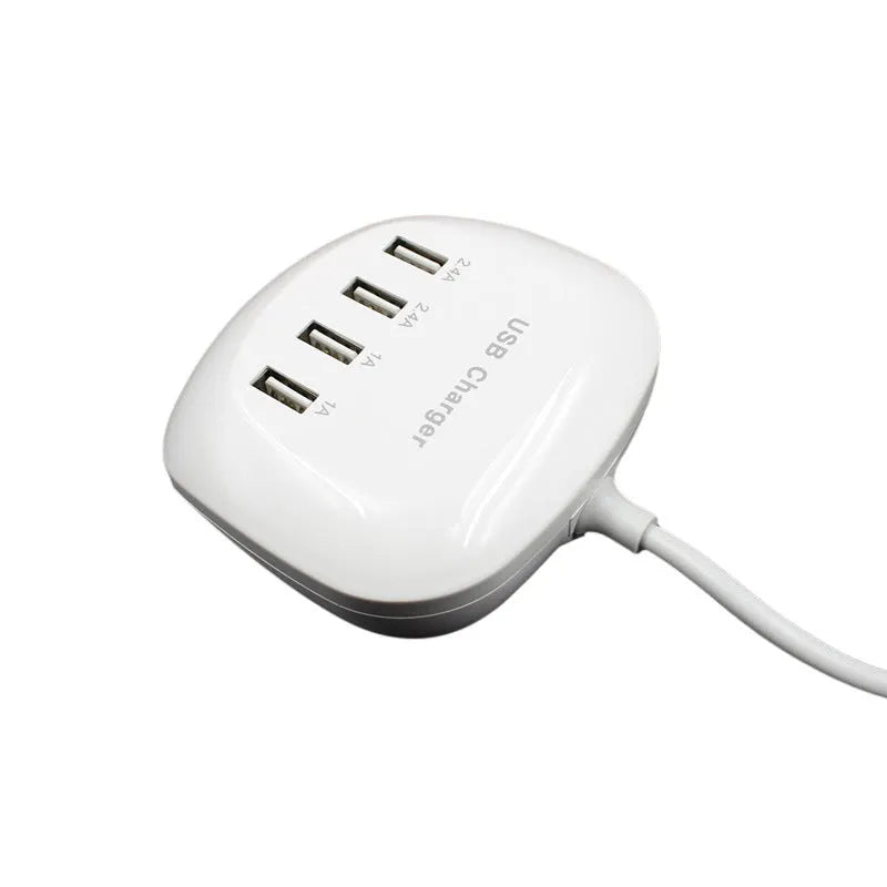 USB charger with choice of EU or US plug styles for 5V 2400mA device charging