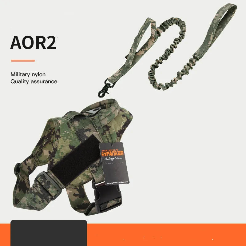 Large medium dog harness made from 1050D nylon with UTX buckle and adjustable straps in black