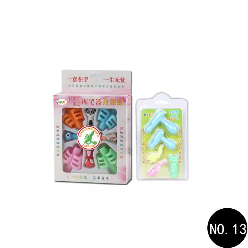 Cartoon design children's pen case for correcting writing posture made from soft rubber
