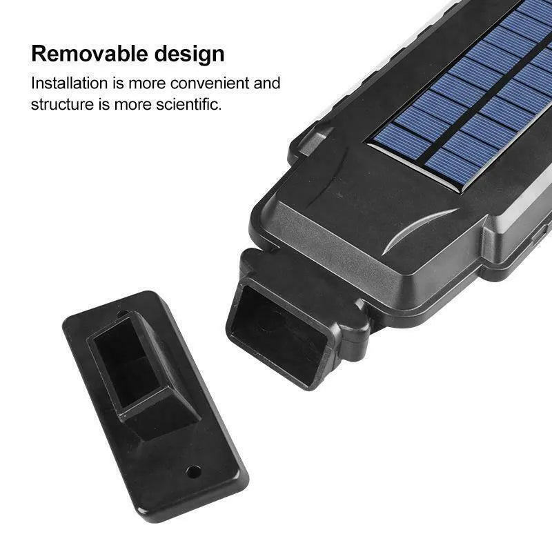 Solar human body induction wall lamp with 20 LED patches and ABS plastic housing on a white wall