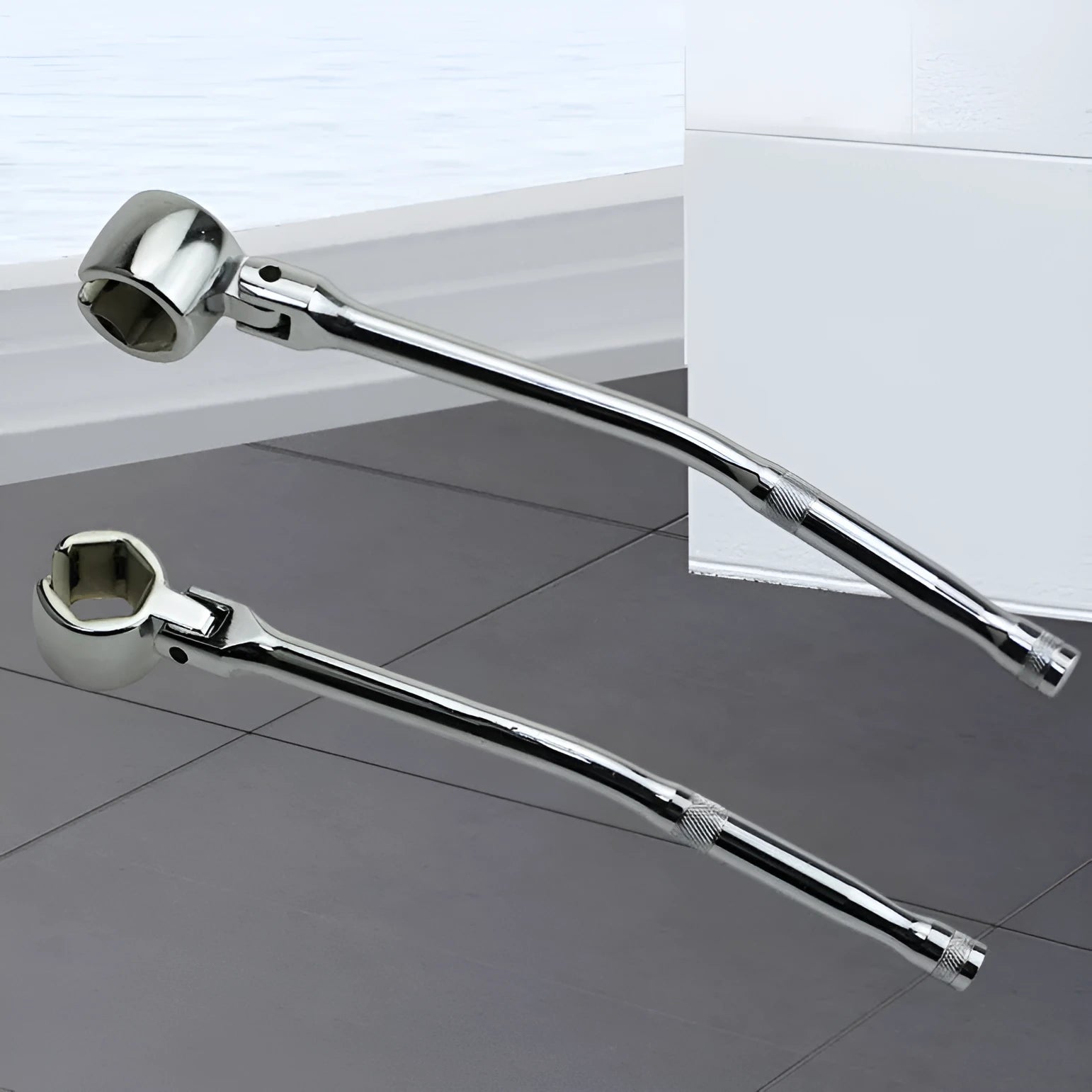 22mm hexagonal oxygen sensor removal tool with bright chrome finish measuring 270mm length
