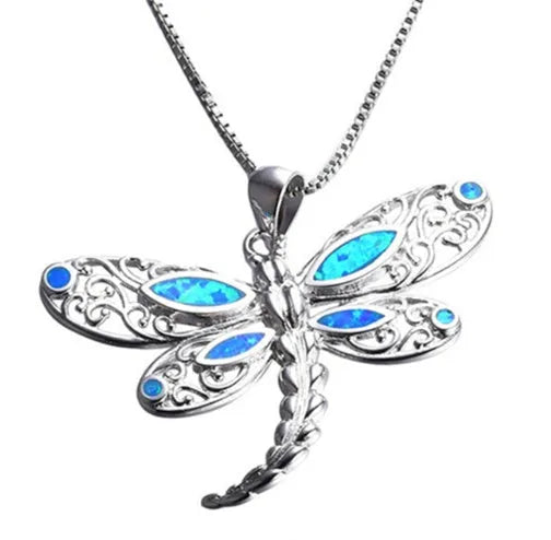 Silver filled blue opal sea turtle pendant necklace with vintage finish
