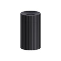 Black portable USB air humidifier and essential oil diffuser with glowing LED flame effect on a table