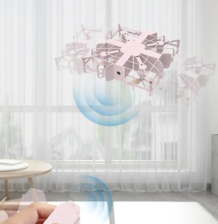 WiFi aerial drone with HD camera and handheld fan charging treasure in red and white colours