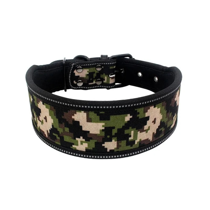 Diving material cloth pet collar in blue camouflage option with adjustable fit