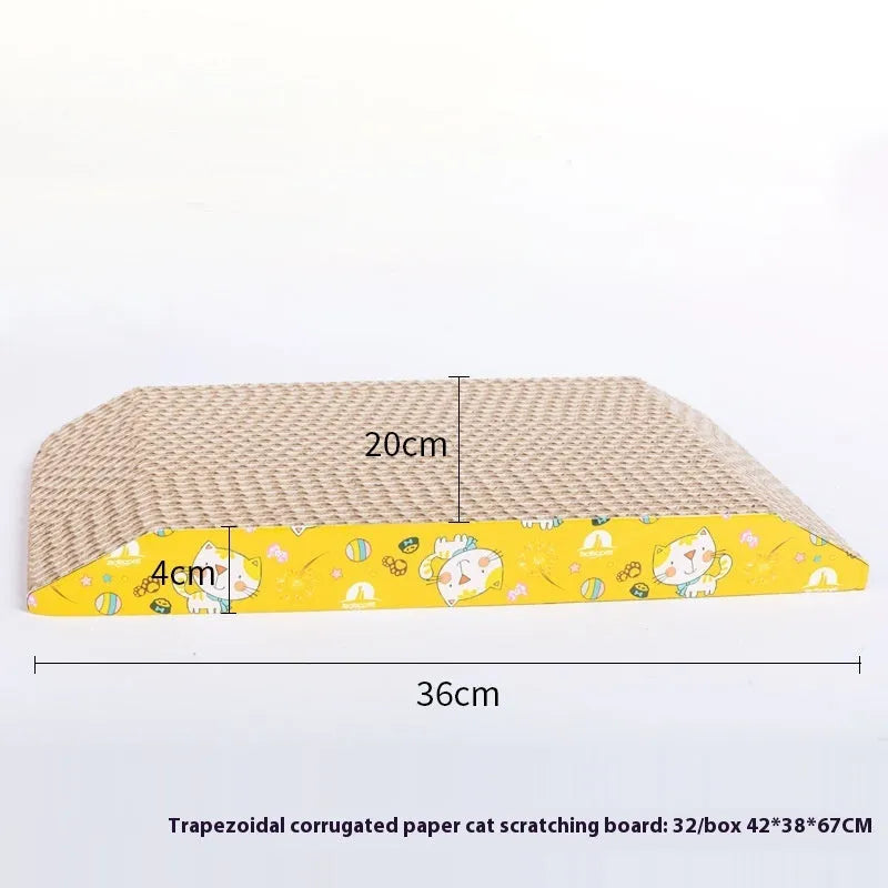 Corrugated paper cat scratch board in simple style design for feline claw grinding
