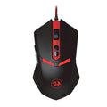 Black red USB wired optical gaming mouse with ergonomic design and six programmable keys