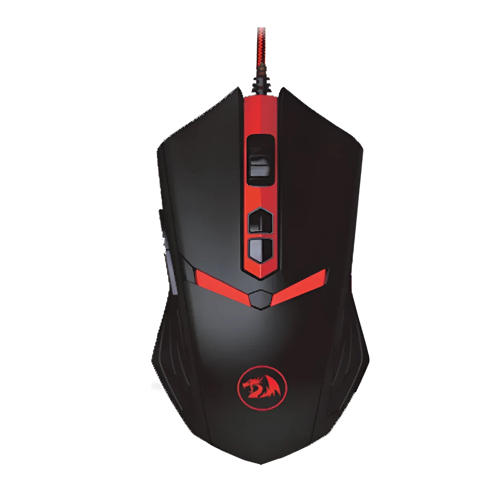 Black red USB wired optical gaming mouse with ergonomic design and six programmable keys