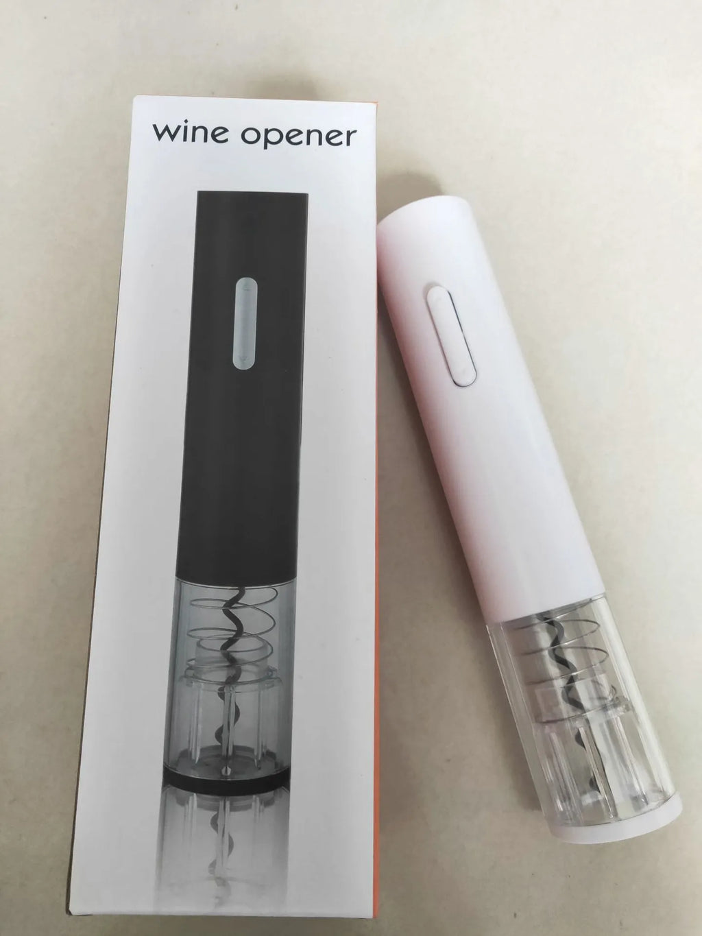 Automatic electric wine bottle opener with foil cutter in black, red, or white colours