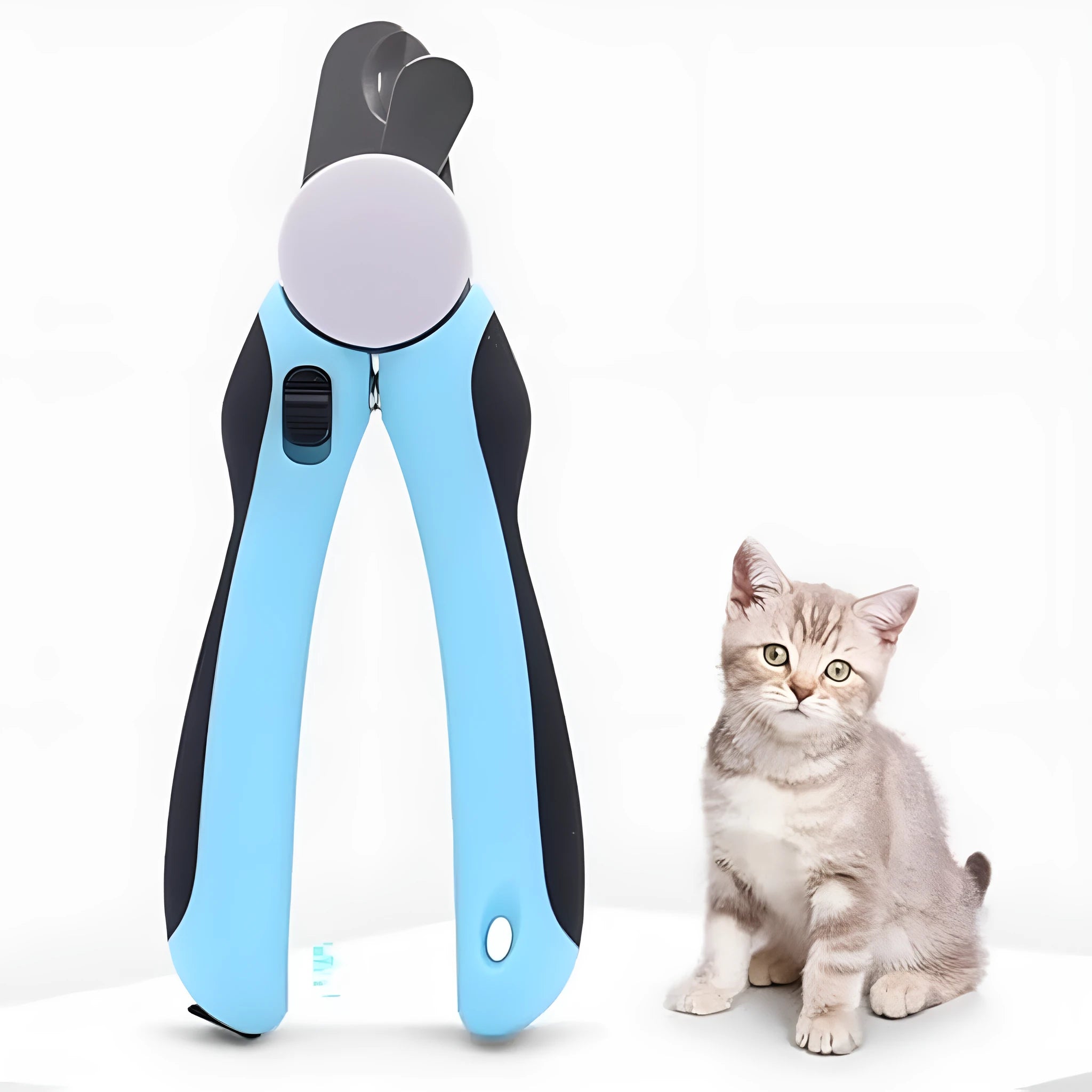 Blue heavy-duty dog nail clippers with safety guard for large breed thick nails