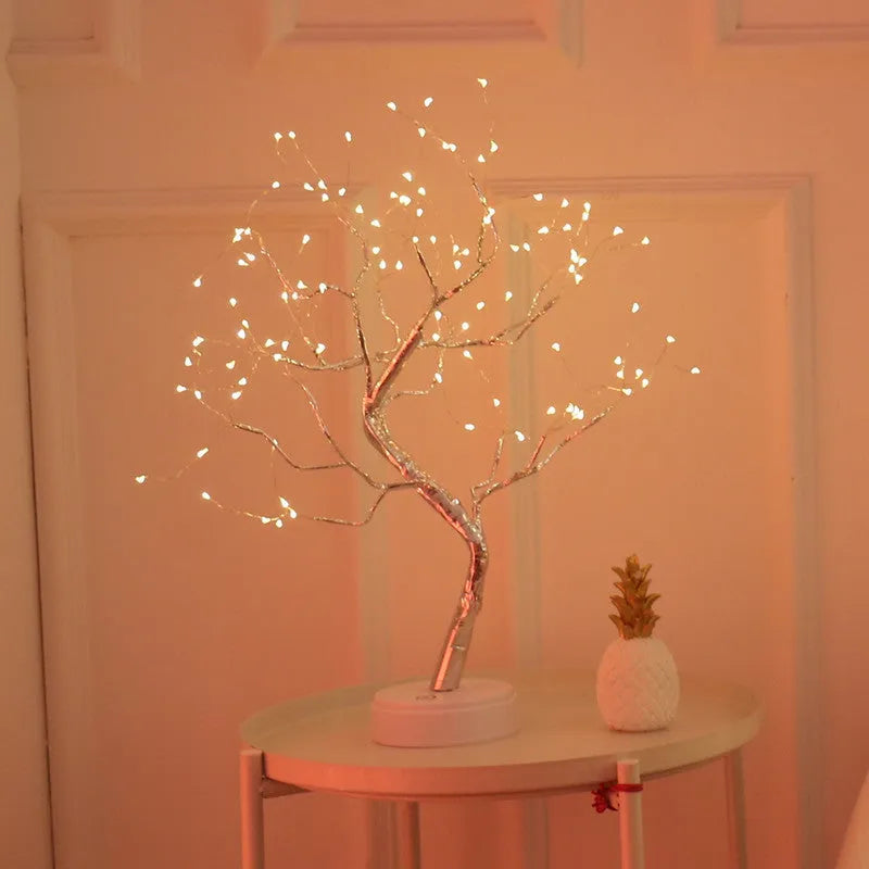 50cm tall touch-controlled LED Christmas tree light with 108 multi-colour lights on plastic and copper wire branches