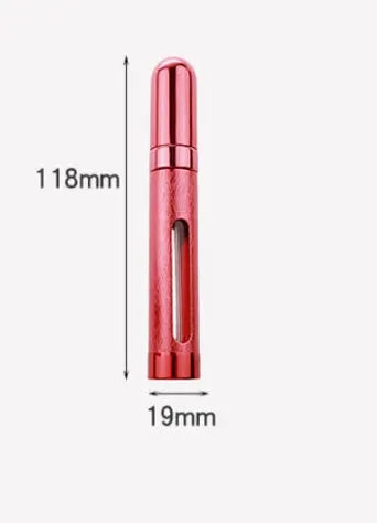 12ml aluminium portable perfume bottle with glass liner in choice of eight colours