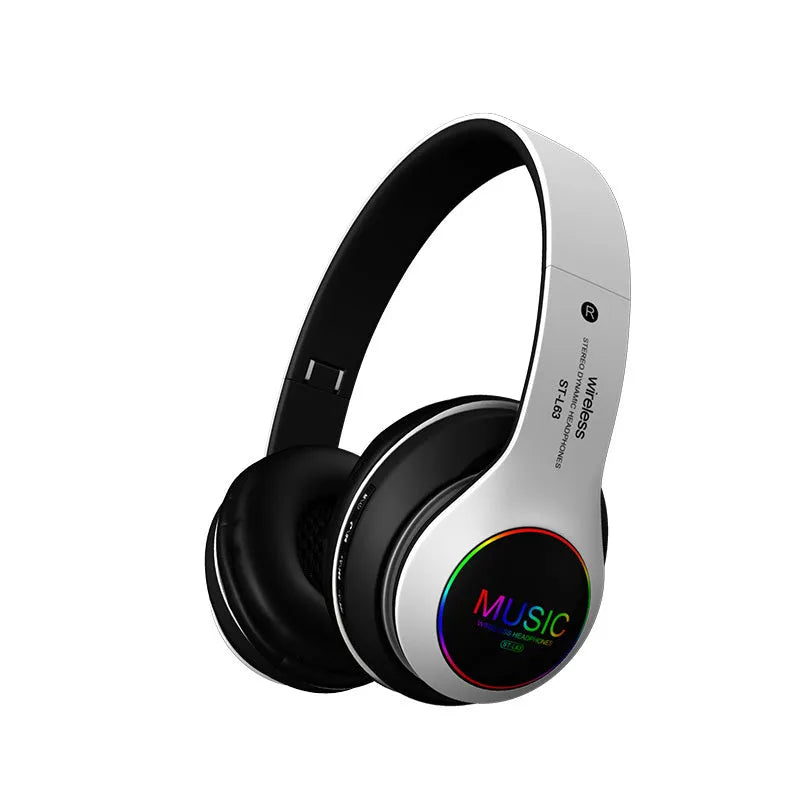 Black Explosive Sound Bluetooth 5.0 over-ear headset with microphone.