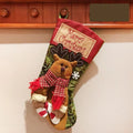 Cloth Christmas stocking with 3D applique design, sturdy hanging loop, and mixed colours for holiday decoration