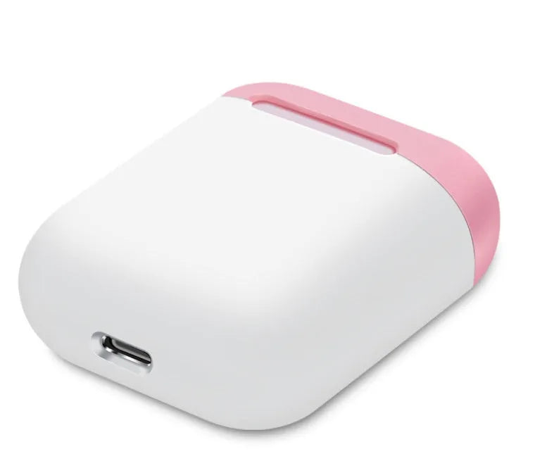 Split-design silicone protective cover for Apple AirPods charging case in a selected solid colour.