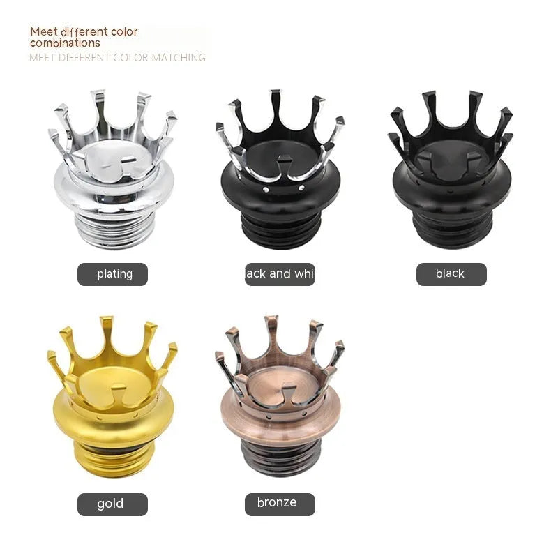 Harley-Davidson Fatty Dai Na Crown aluminium fuel tank cap in black, bronze, gold, electroplated and black/white finishes