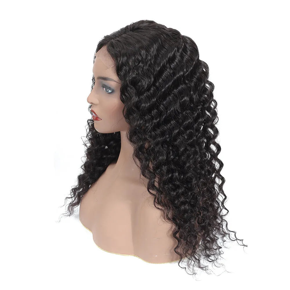 Human hair lace front wig for women in 1b natural colour, 8 to 20 inch length, lightweight 157-212g