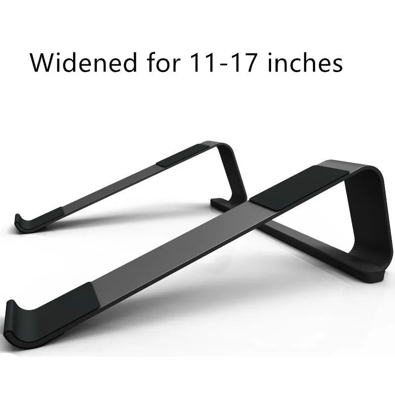 Aluminium alloy laptop cooling stand for 11-17 inch notebooks, black finish, basic size