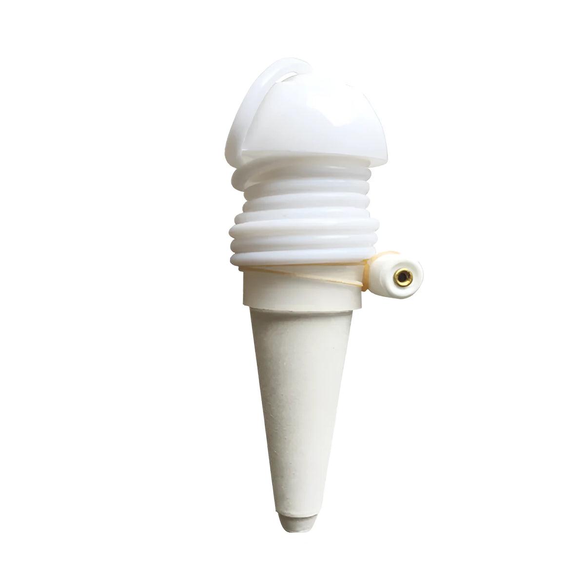 White ceramic and PP self-watering seepage device with 78cm pipe, 11cm height, 3cm diameter for potted plants
