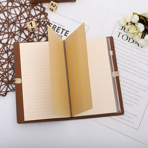 A6 diary notebook with imitation leather cover and cowhide rope binding, shown in grey colour.