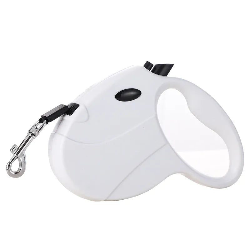 Automatic telescopic traction rope for pets in ABS, 140x168mm, with lock button and retractable cord, ten colours available
