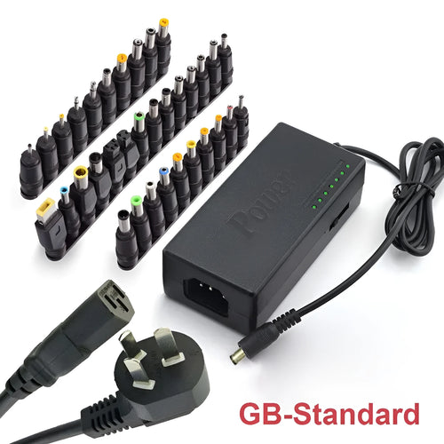 96W universal adjustable power adapter with voltage selector and 34 connector tips