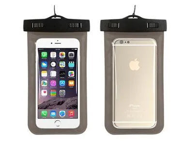 Aqua-One waterproof phone pouch in multiple colours showing clear touchscreen window and sealed closure.