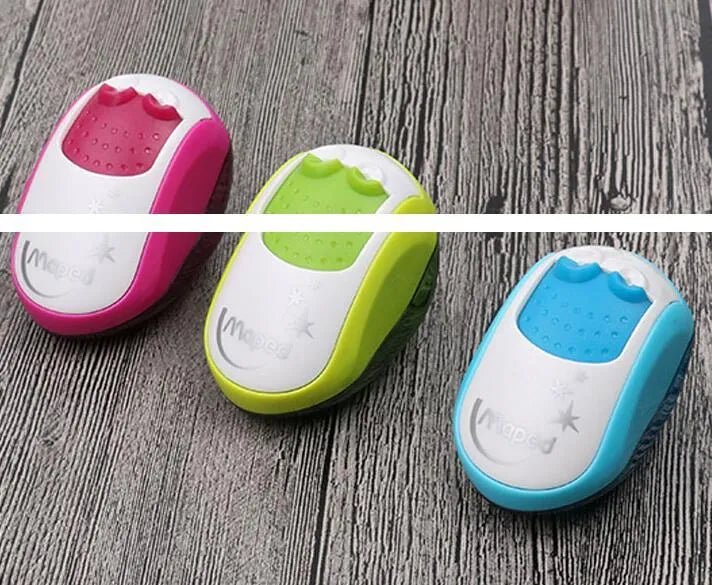 Double hole pencil sharpener with solid closed hole design for standard and thick pencils