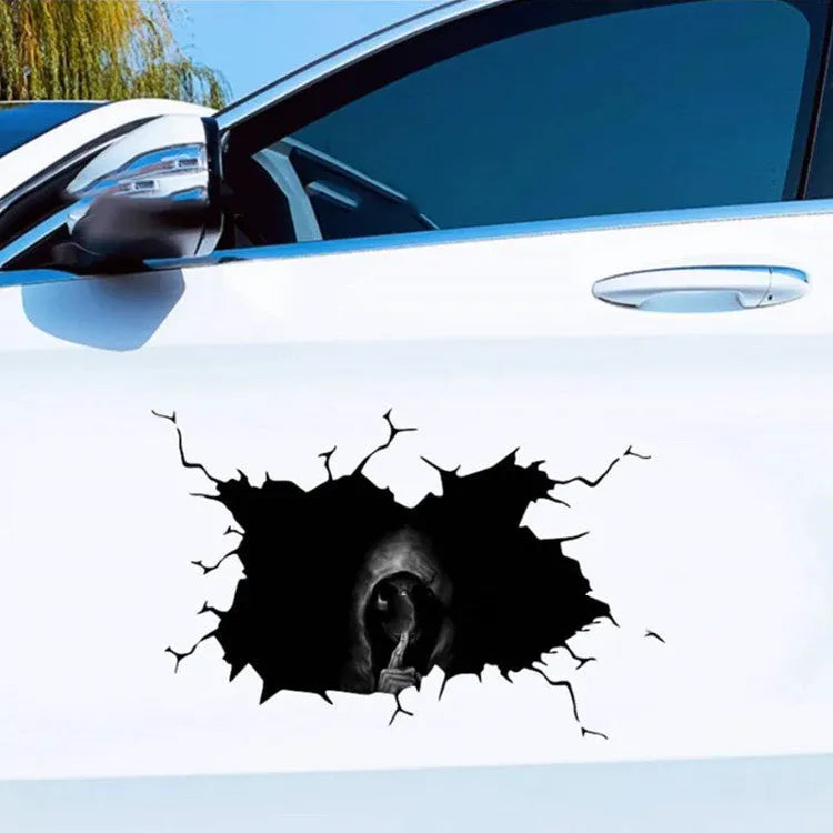 Skull car body sticker 30x20cm in PET or PVC with strong adhesion for body modification