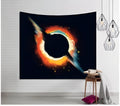 Galaxy hanging wall tapestry in polyester, 150x230cm, hippie retro design for home, yoga, or beach use.