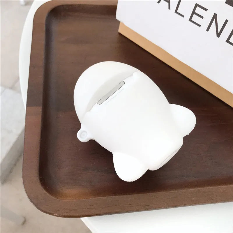 Cartoon airplane silicone flip case for AirPods 1st and 2nd generation with carrying hook