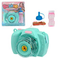 Yellow camera-shaped automatic bubble blowing machine with flashing lights