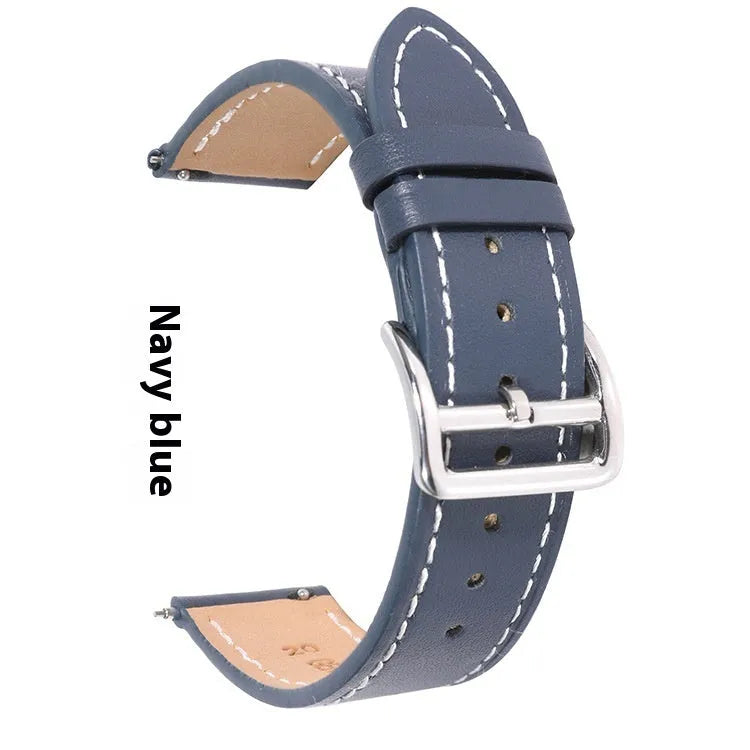 Genuine leather watch strap single ring first layer cowhide 22mm width black colour