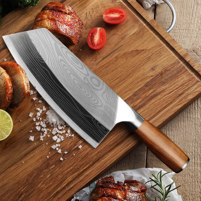 Stainless steel kitchen knife with a 320mm blade, shown in the product colour.