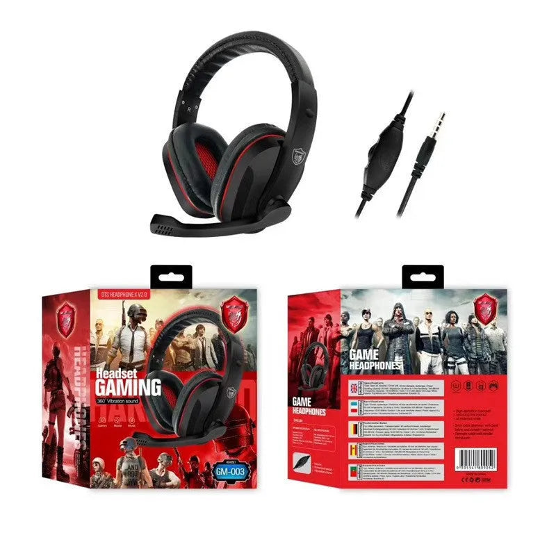 Black wired gaming headset with 6.3mm plug and 40mm speaker drivers
