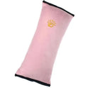 Children car pillow in microsuede fabric attached to a seatbelt, grey colour, 28.5cm by 9cm by 12cm