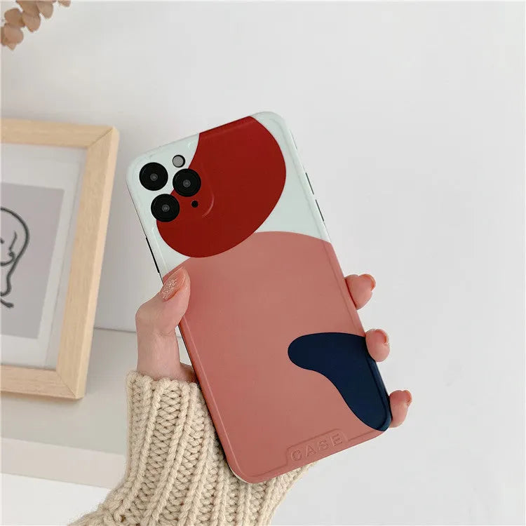 Graffiti silica gel mobile phone case for iPhone 11 Pro Max with Japanese and Korean style print and frame colour matching