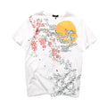 Embroidered men's cotton T-shirt in black, front view, available in sizes M to 3XL
