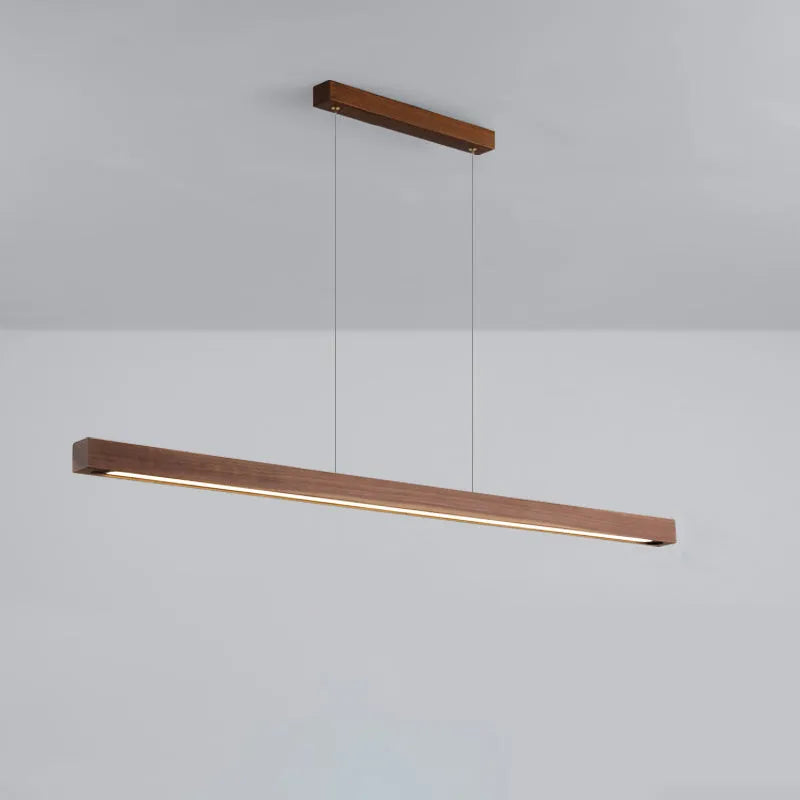 Japanese Style solid wood walnut ceiling light, wooden chandelier with PVC shade, 80cm to 150cm