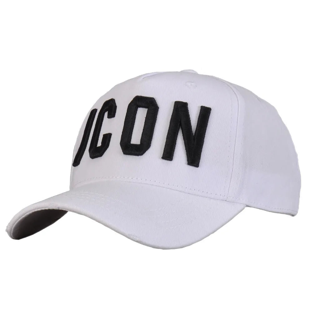 Cotton baseball cap with embroidered letters dome top style warp knit unisex design