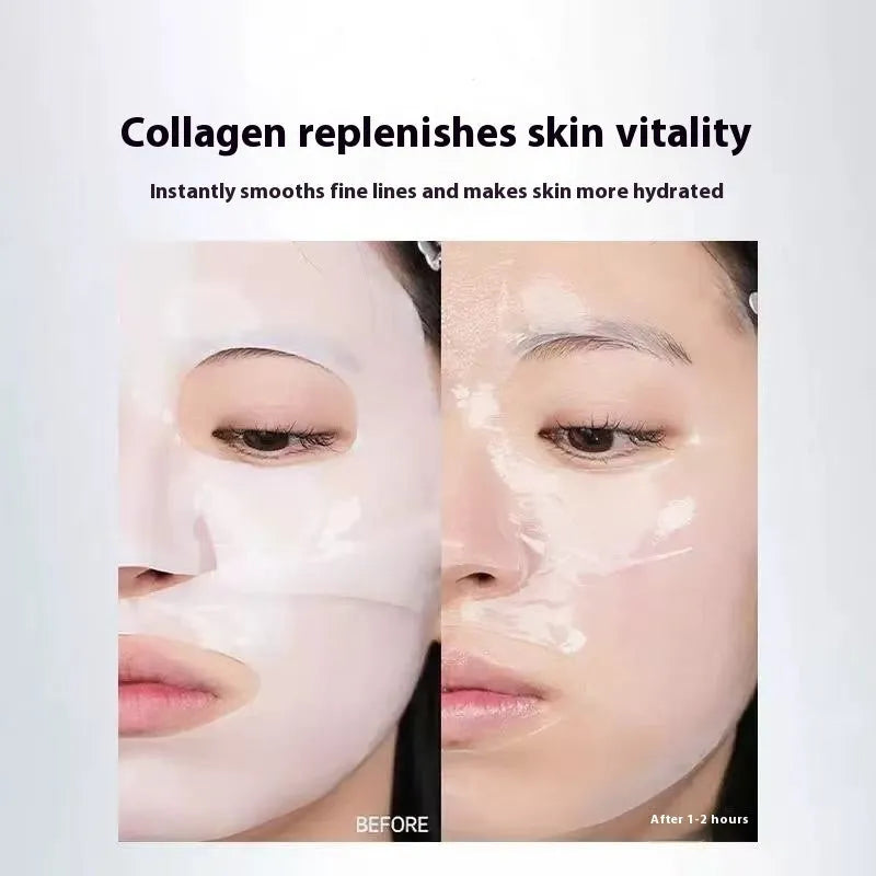 HANJILIAN collagen facial mask box containing 5 sheets with 23ml essence each for autumn and winter skincare