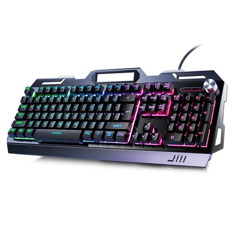 Silver Eagle V2G5 mechanical feeling keyboard mouse headset three-piece set with metal panel knob and backlight