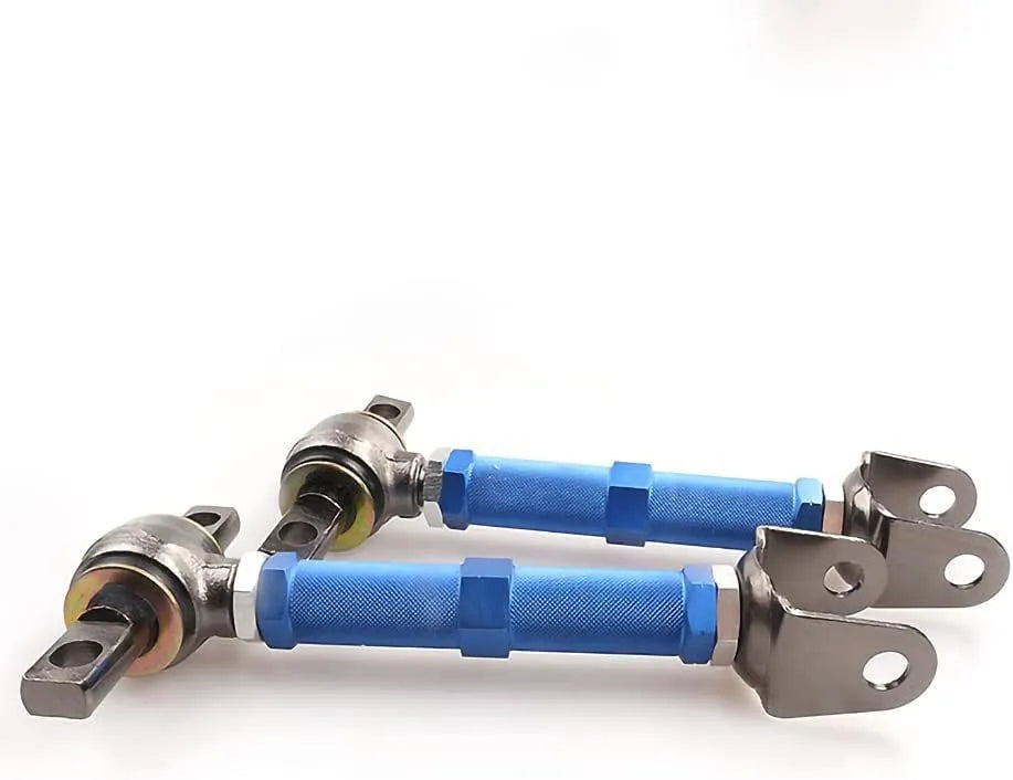Blue and red aluminium alloy ES bones for Honda Civic EP3 rear pull rod recliner modification kit.