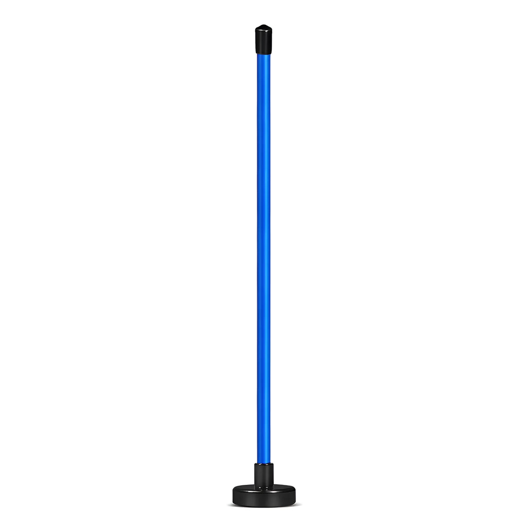 Aluminium alloy golf swing trainer with magnetic direction bar in red or blue.