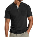 Men's short sleeve casual shirt with button pocket in multiple solid colours