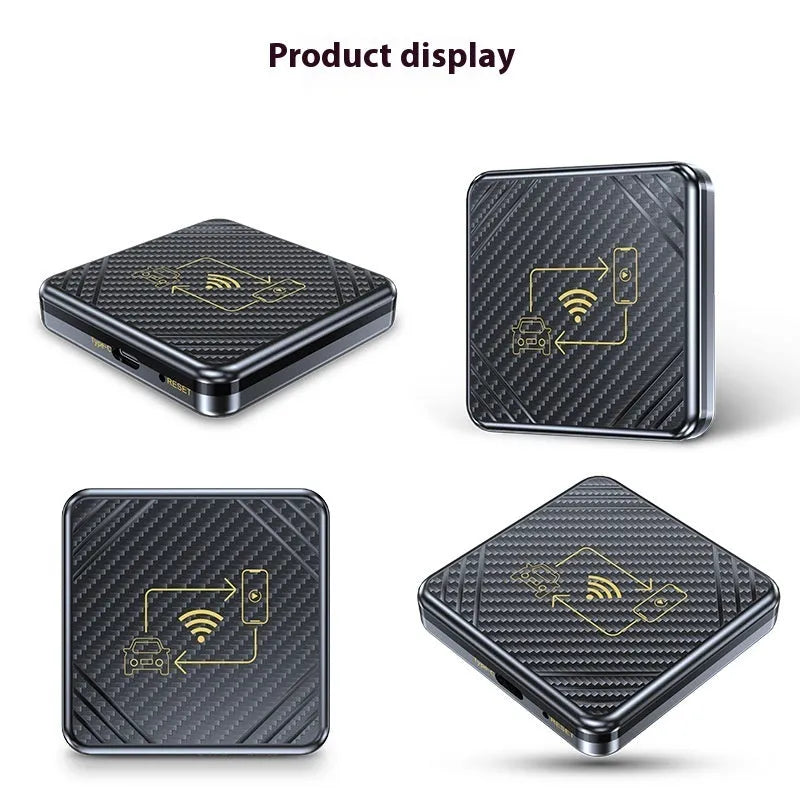 Wireless CarPlay and Android Auto adapter in ABS plastic housing with USB-A connector