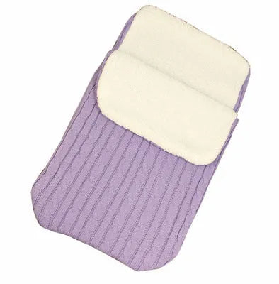 Baby stroller sleeping bag with envelope design in various colours showing lamb cashmere lining and cotton wool filling