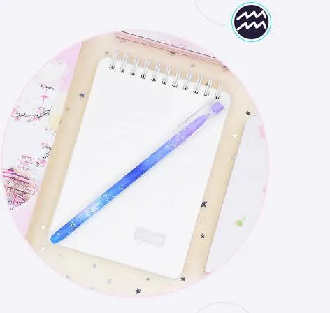 Box containing 12 gel pens with constellation designs and quick-drying gel ink
