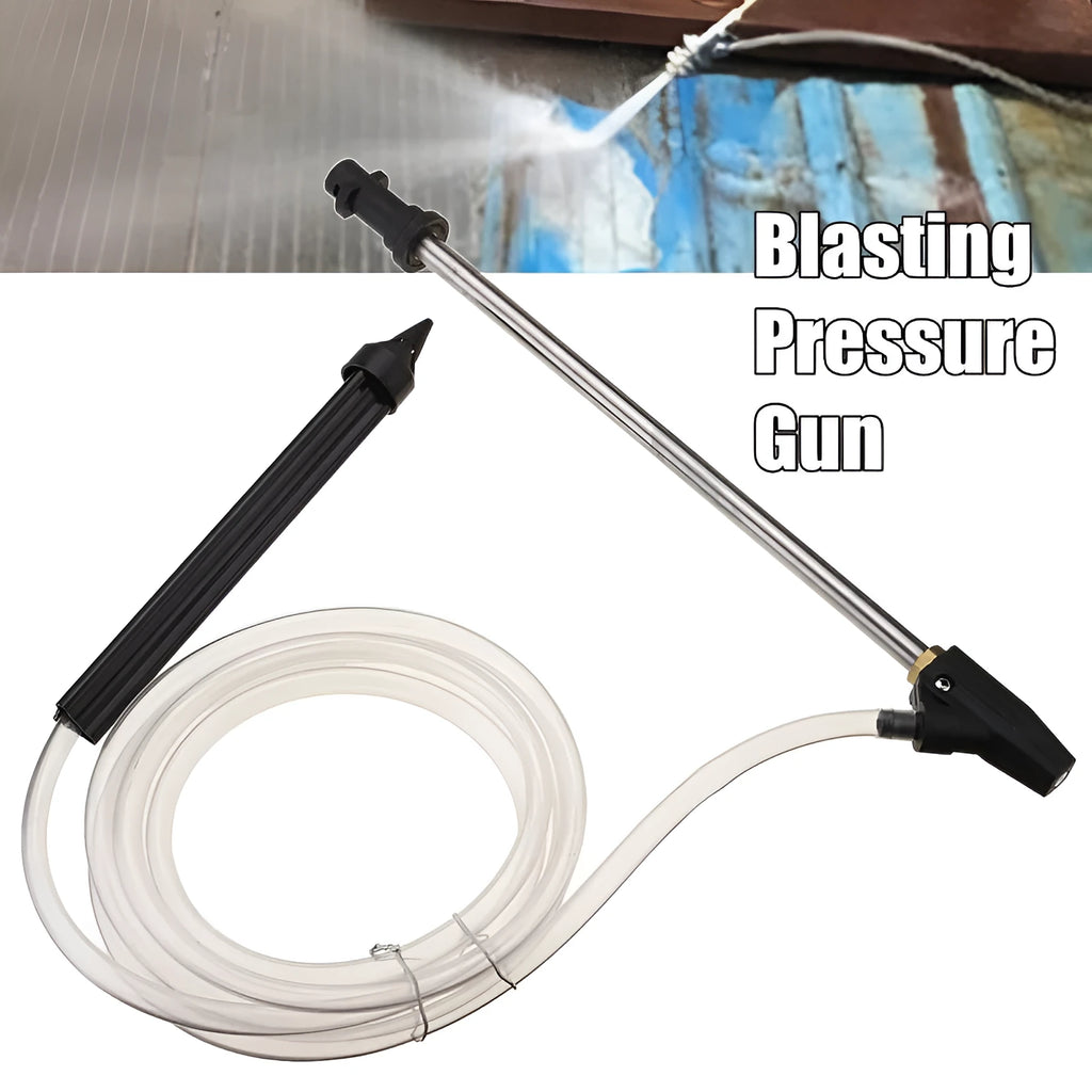Ceramic sandblasting nozzle with stainless steel handle for Karcher pressure washers.