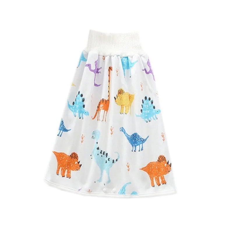 Pure cotton baby diaper skirt in Dinosaur pattern, adjustable waist for 0-8 years
